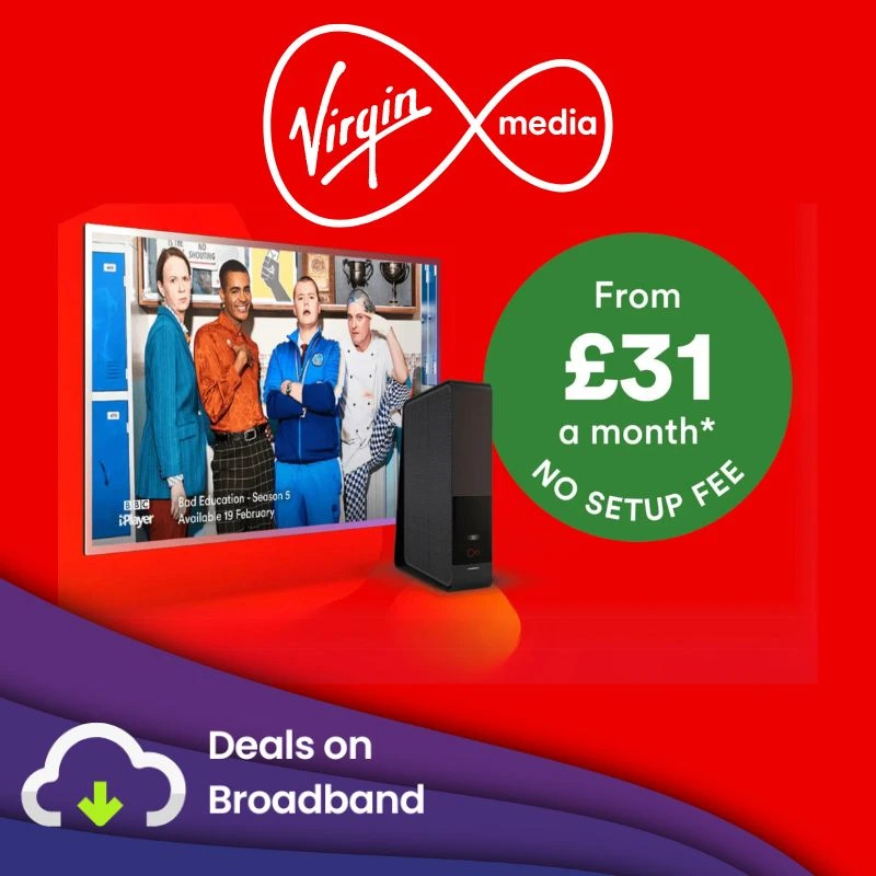 Virgin Media TV and Broadband from £31 per month
